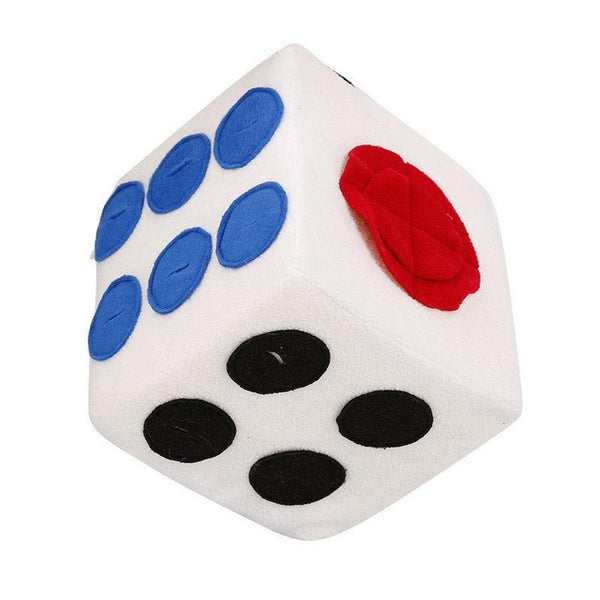 HKM-861331 Colorful Dice-Shaped Dog Training Toy for Play and Sniffing - Soft Polar Fleece, 20x20x20CM