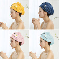 HKM-861395 Water-Absorbent Headscarf for Hair Care, Soft Polyester & Nylon Blend in Light Pink, Light Blue, Navy Blue, and Turmeric