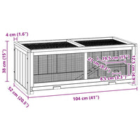 HKM-8614845 Solid Fir Wood Hamster Cage with Wire Mesh Roof – Ideal for Small Pets, Easy to Clean, 104x52x38 cm
