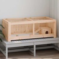 HKM-8614845 Solid Fir Wood Hamster Cage with Wire Mesh Roof – Ideal for Small Pets, Easy to Clean, 104x52x38 cm