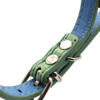 HKM-8615229 Floral Pattern PU Collars for Small Dogs and Cats in Red, Green, Black, and Rose