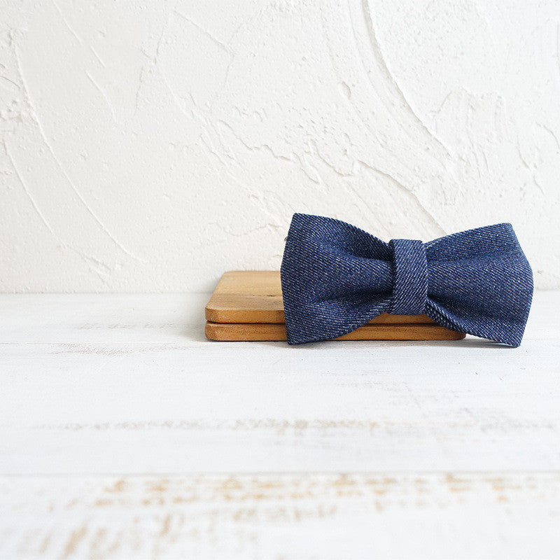 HKM-8615485 Denim Bow Tie for Pets - Adjustable Sizes XS to XL, Polyester Material
