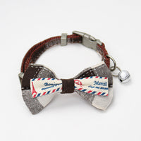 HKM-8615869 Plaid Bow Collar Necklace for Pets in Pink, Brown, Red, Yellow, and Sky Blue