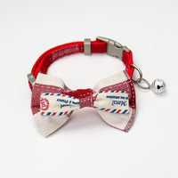 HKM-8615869 Plaid Bow Collar Necklace for Pets in Pink, Brown, Red, Yellow, and Sky Blue