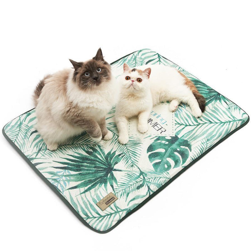 HKM-861651 Cool Summer 3D Printed Ice Silk Pet Mat - Non-Stick & Cooling Comfort