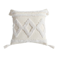 HKM-861651 Tufted Chenille Pillowcase - Handmade Blended Fabric Cushion Cover, 45x45cm