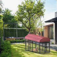 HKM-8616893 Square Tube Wire Running Cage with Single Door – 12 Piece Set, Steel & Oxford Fabric, 98"x50"x60"