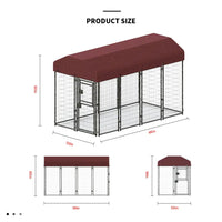 HKM-8616893 Square Tube Wire Running Cage with Single Door – 12 Piece Set, Steel & Oxford Fabric, 98"x50"x60"