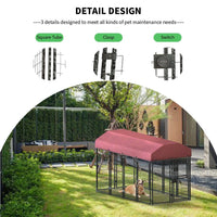 HKM-8616893 Square Tube Wire Running Cage with Single Door – 12 Piece Set, Steel & Oxford Fabric, 98"x50"x60"