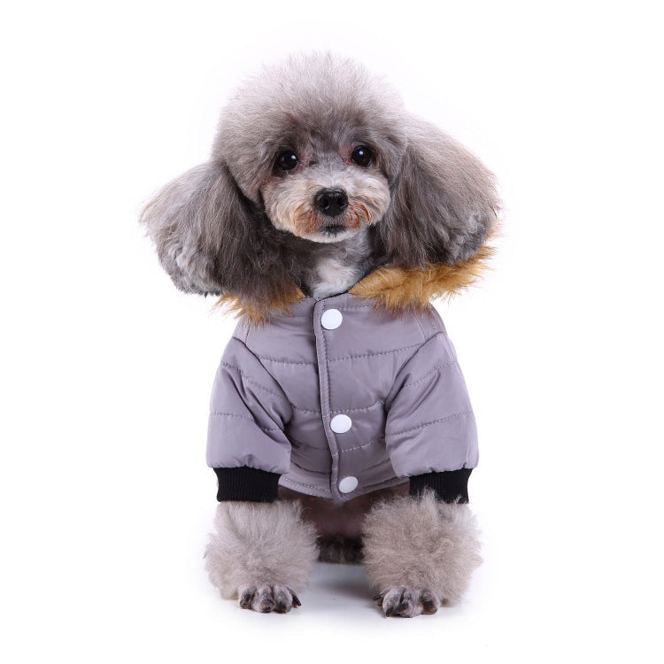 HKM-8617405 Winter Pet Clothing in Green, Grey, and Red - Warm Polyester Options Available in S, M, L, XL