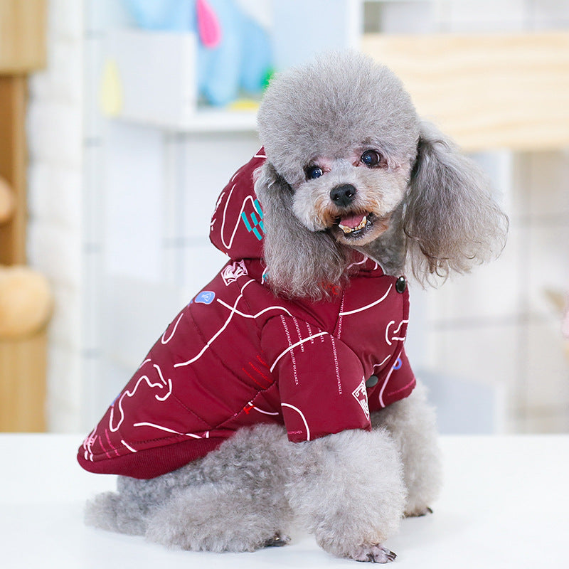 HKM-8617661 Casual Cotton Padded Coat in Wine Red and Dark Blue, Sizes S-XXL