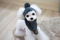 HKM-8618045 Cozy Dog Hat and Scarf Set for Autumn and Winter - Suitable for Small to Medium Breeds