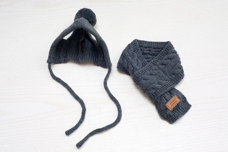 HKM-8618045 Cozy Dog Hat and Scarf Set for Autumn and Winter - Suitable for Small to Medium Breeds