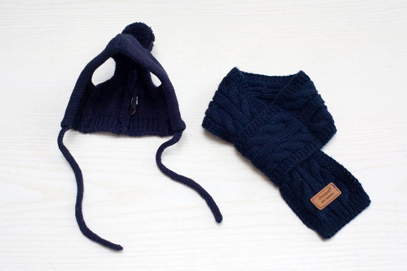 HKM-8618045 Cozy Dog Hat and Scarf Set for Autumn and Winter - Suitable for Small to Medium Breeds