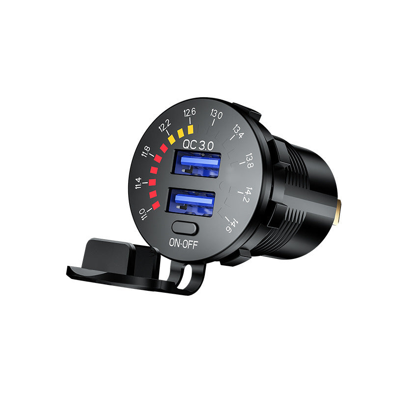 HKM-861843 Dual USB Car Charger with QC3.0 Compatibility, 12-24V Input, 3000mA Output, CE/FCC/ROHS Certified