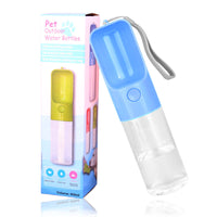 HKM-8619069 Portable Pet Water Bottle with Automatic Feeding System - 450ML Capacity, Blue and Green Options
