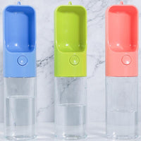 HKM-8619069 Portable Pet Water Bottle with Automatic Feeding System - 450ML Capacity, Blue and Green Options