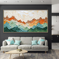 HKM-861907 Hand-Painted Abstract Landscape Oil Painting on Canvas – Textured Nature Wall Art for Living Room and Bedroom Decor