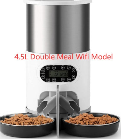 HKM-8619197 Automatic Pet Feeder with Stainless Steel Bowls - 3L and 4.5L Options Available