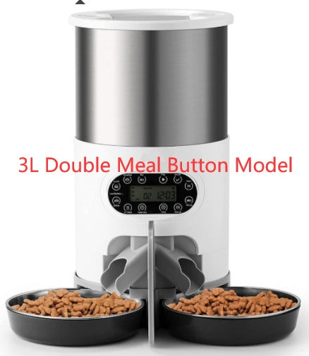 HKM-8619197 Automatic Pet Feeder with Stainless Steel Bowls - 3L and 4.5L Options Available