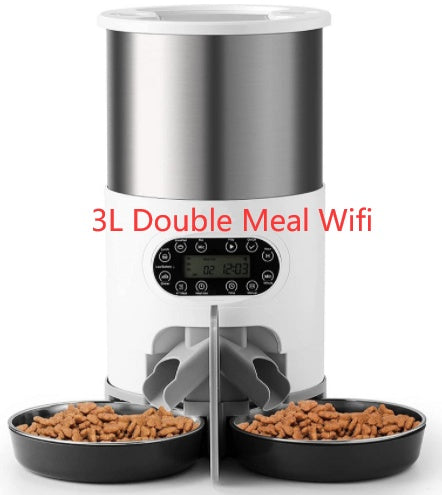HKM-8619197 Automatic Pet Feeder with Stainless Steel Bowls - 3L and 4.5L Options Available