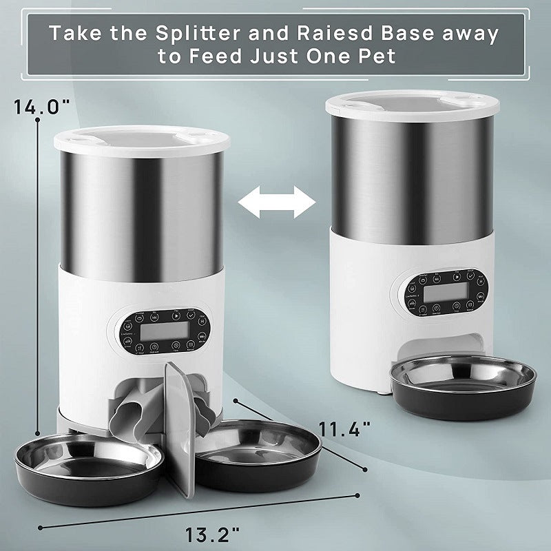 HKM-8619197 Automatic Pet Feeder with Stainless Steel Bowls - 3L and 4.5L Options Available