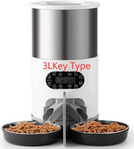 HKM-8619197 Automatic Pet Feeder with Stainless Steel Bowls - 3L and 4.5L Options Available
