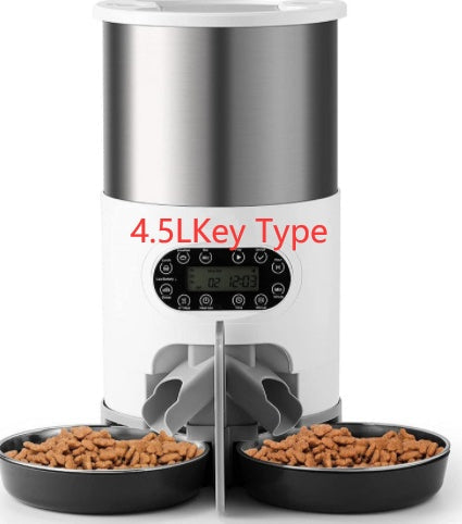 HKM-8619197 Automatic Pet Feeder with Stainless Steel Bowls - 3L and 4.5L Options Available