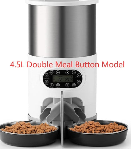 HKM-8619197 Automatic Pet Feeder with Stainless Steel Bowls - 3L and 4.5L Options Available