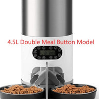 HKM-8619197 Automatic Pet Feeder with Stainless Steel Bowls - 3L and 4.5L Options Available