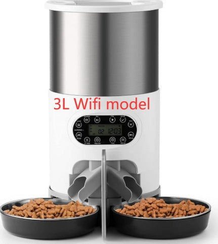 HKM-8619197 Automatic Pet Feeder with Stainless Steel Bowls - 3L and 4.5L Options Available