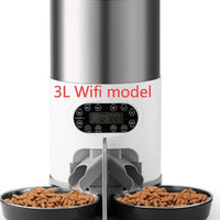 HKM-8619197 Automatic Pet Feeder with Stainless Steel Bowls - 3L and 4.5L Options Available