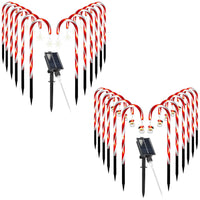 HKM-862099 Solar Candy Cane String Lights with 72 LED Lights, 8 Modes, Timer & IP44 Waterproof for Outdoor Holiday Decorations