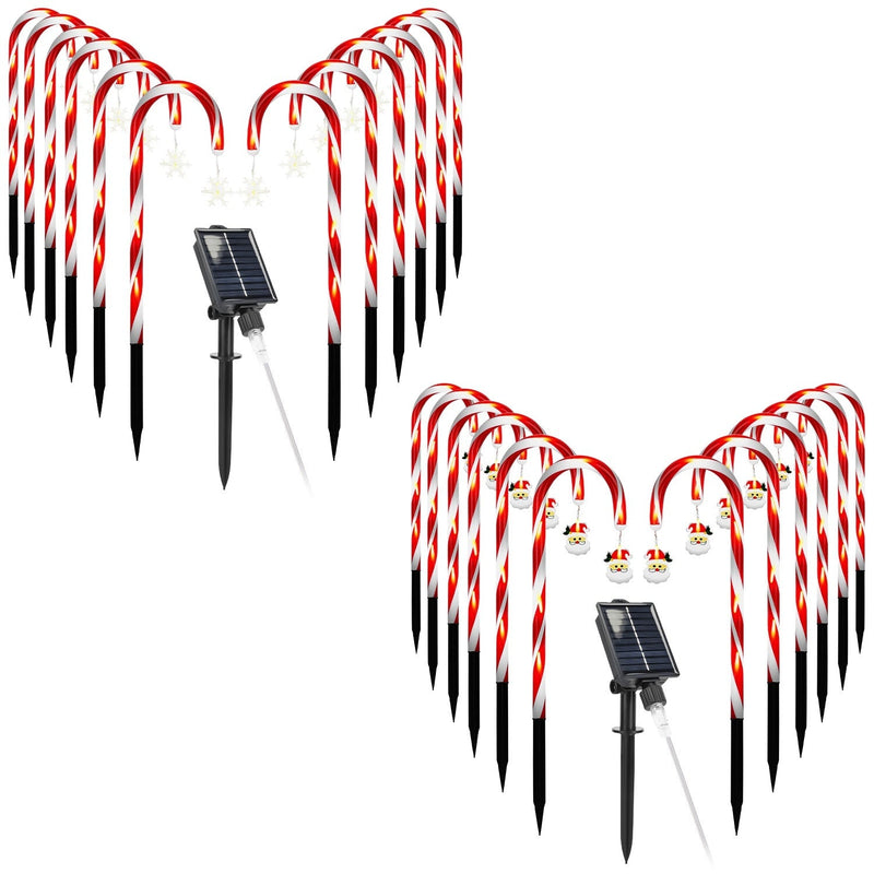 HKM-862099 Solar Candy Cane String Lights with 72 LED Lights, 8 Modes, Timer & IP44 Waterproof for Outdoor Holiday Decorations