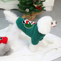 HKM-8621373 Cozy Christmas Fleece Apparel for Small Dogs - Casual Two-Legged Clothing in Various Colors and Sizes