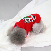 HKM-8621373 Cozy Christmas Fleece Apparel for Small Dogs - Casual Two-Legged Clothing in Various Colors and Sizes
