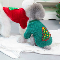 HKM-8621373 Cozy Christmas Fleece Apparel for Small Dogs - Casual Two-Legged Clothing in Various Colors and Sizes