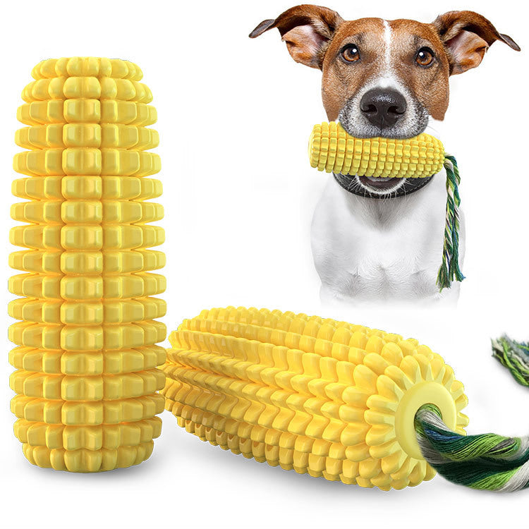 HKM-8621629 Durable Yellow Corn Dog Toy with Sound and No Sound Options for Pets