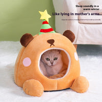 HKM-8622269 Cozy Four Seasons Cat Nest in Cute Shape for Comfortable Resting