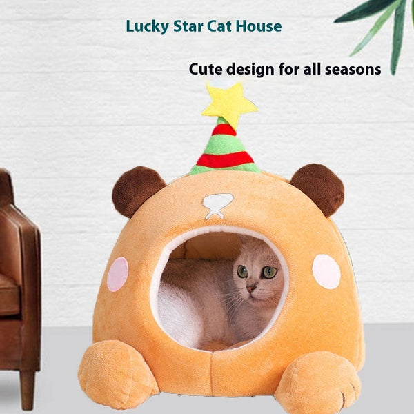 HKM-8622269 Cozy Four Seasons Cat Nest in Cute Shape for Comfortable Resting