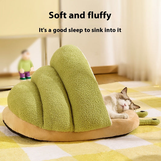 HKM-8623037 Cozy Semi-Closed Snail Slippers Nest for Cats in Multiple Sizes and Colors