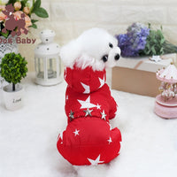 HKM-8623421 Cotton-Padded Starry Four-Leg Dog Clothes for Autumn and Winter - Blue, Red, Rose