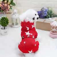 HKM-8623421 Cotton-Padded Starry Four-Leg Dog Clothes for Autumn and Winter - Blue, Red, Rose