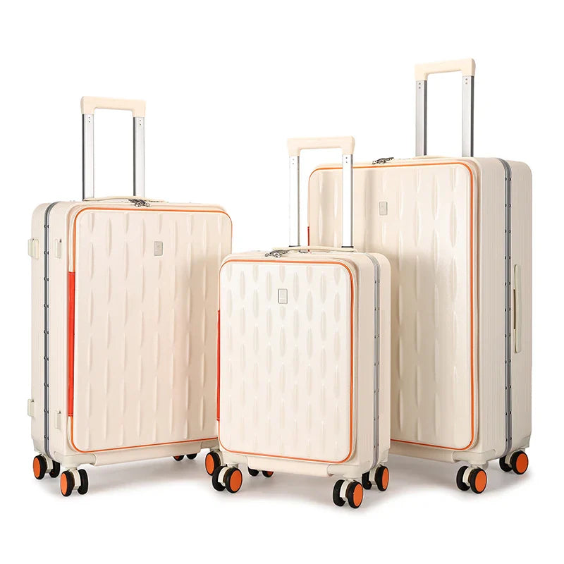 HKM-862355 Custom Logo Hard Shell Carry-On Suitcases in 20, 24, and 28 Inch Sizes