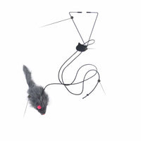 HKM-8623805 Telescopic Hanging Cat Toy with Adjustable Elastic Rope and Swinging Mouse Design