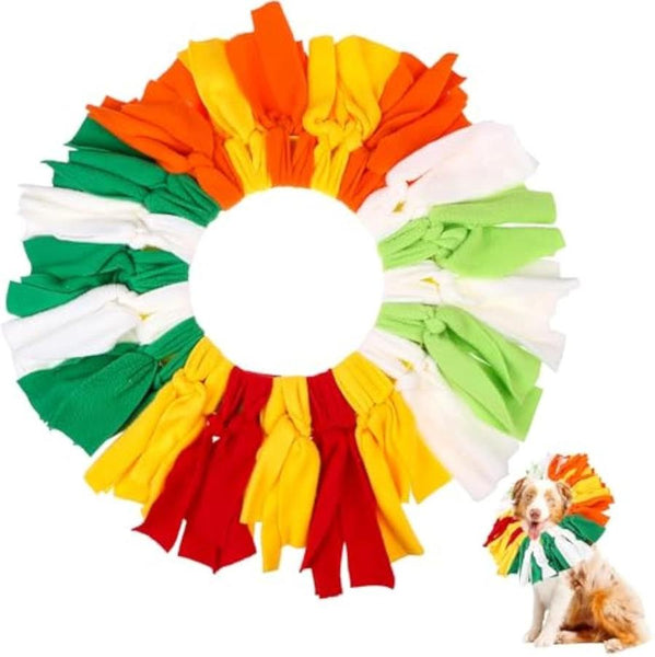HKM-862483 Rainbow Polar Fleece Flying Disc Toy for Interactive Dog Play and Snuffle Enrichment