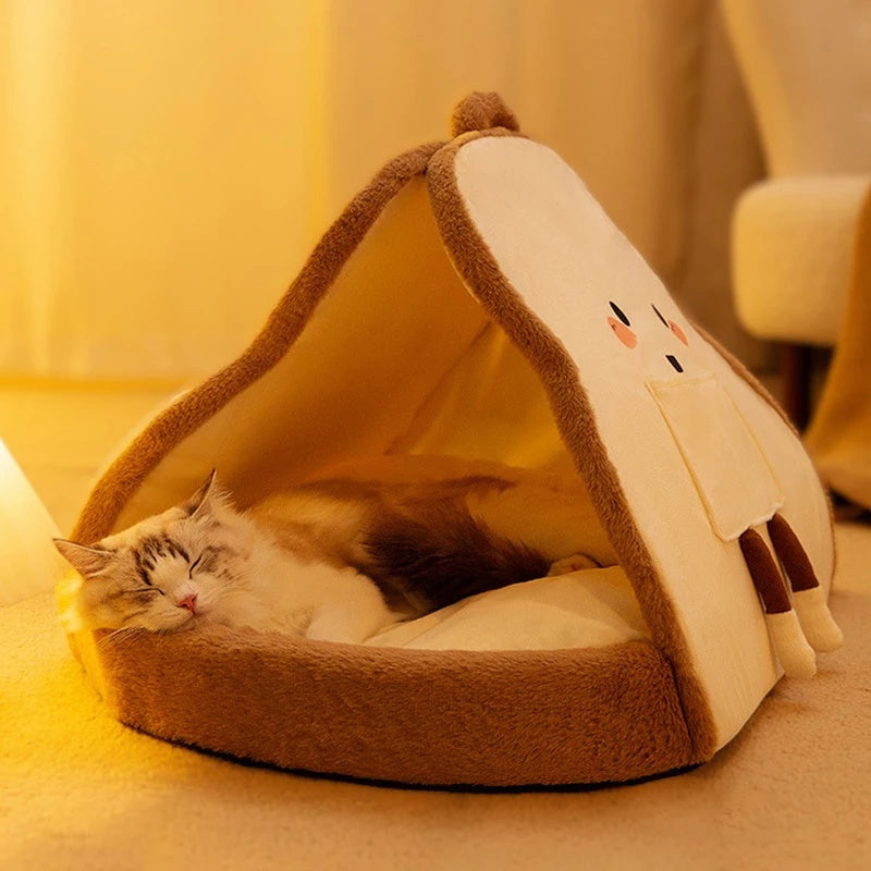HKM-8626237 Cozy Winter Cat Tent Soft Nest Bed for Deep Sleeping Pets