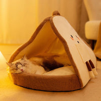 HKM-8626237 Cozy Winter Cat Tent Soft Nest Bed for Deep Sleeping Pets