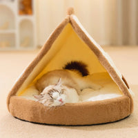 HKM-8626237 Cozy Winter Cat Tent Soft Nest Bed for Deep Sleeping Pets