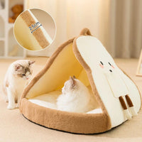 HKM-8626237 Cozy Winter Cat Tent Soft Nest Bed for Deep Sleeping Pets